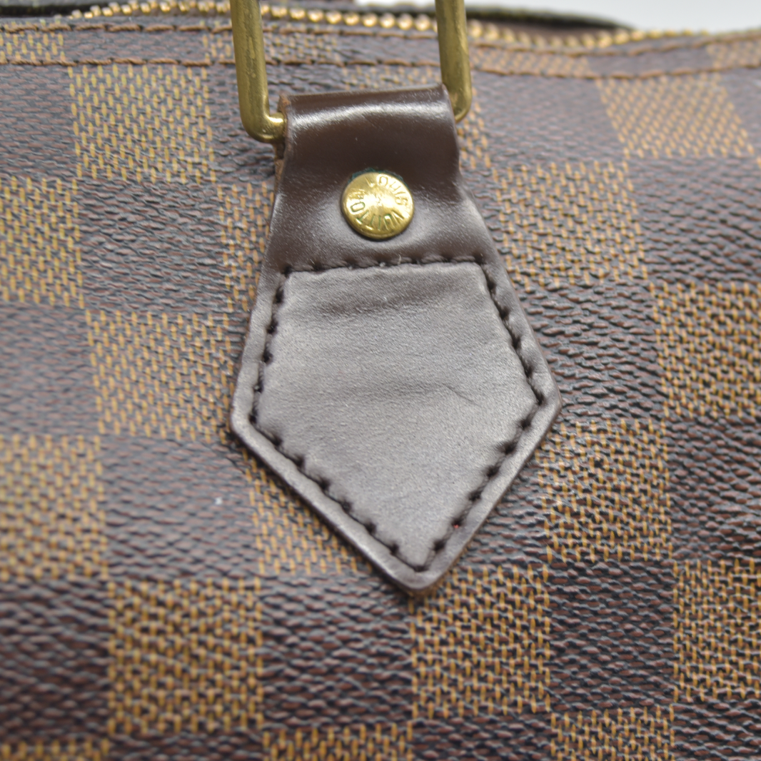 $1730 Louis Vuitton  Damier Ebene Speedy 35 DU0120 2010