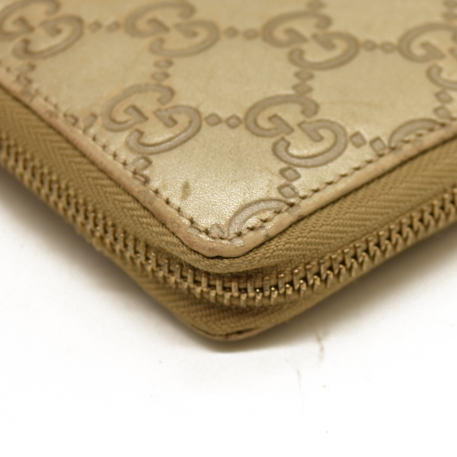 Gucci  Metallic Guccissima Lovely Zip Around Wallet Gold