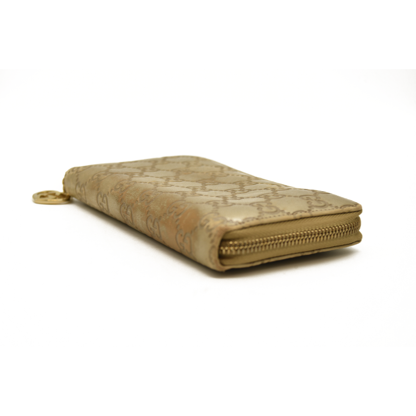 Gucci  Metallic Guccissima Lovely Zip Around Wallet Gold