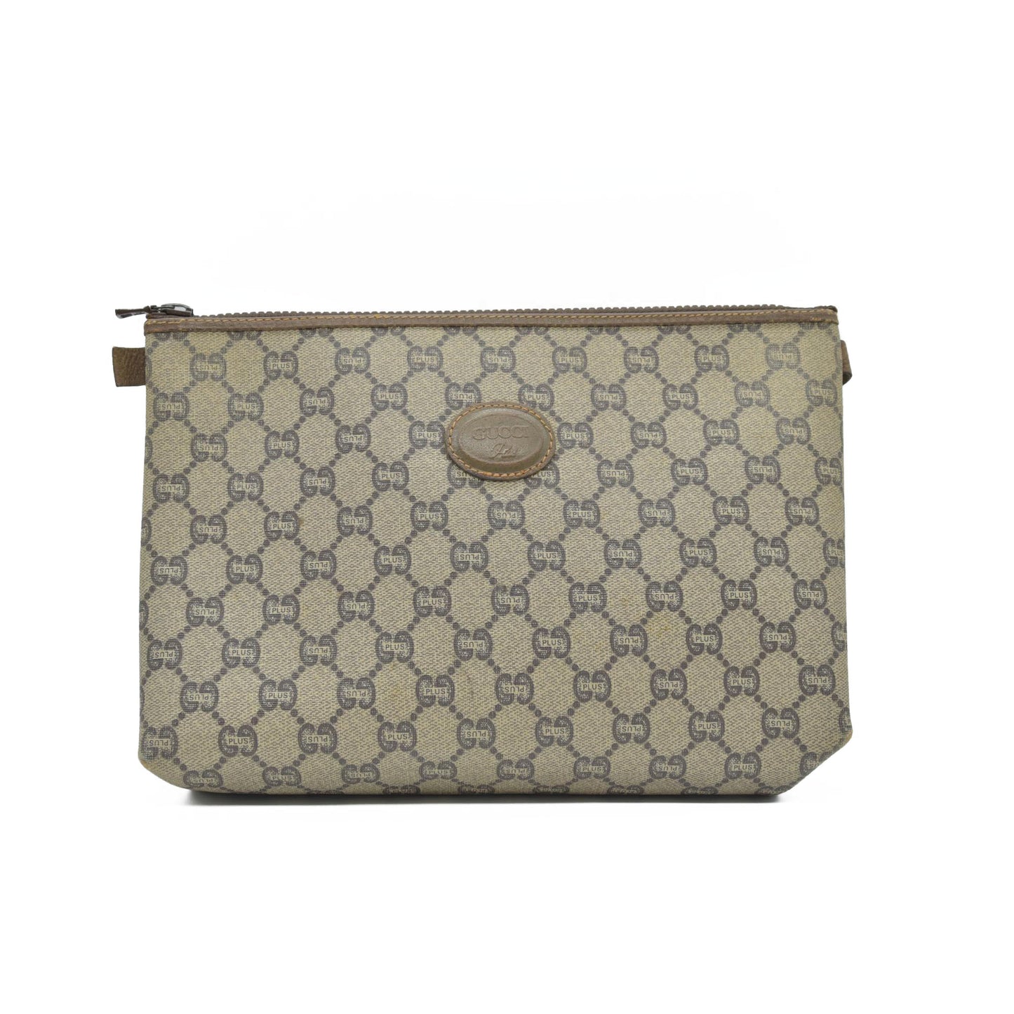 $1010 Gucci GG  Gucci Plus PVC Leather Pouch Clutch Bag