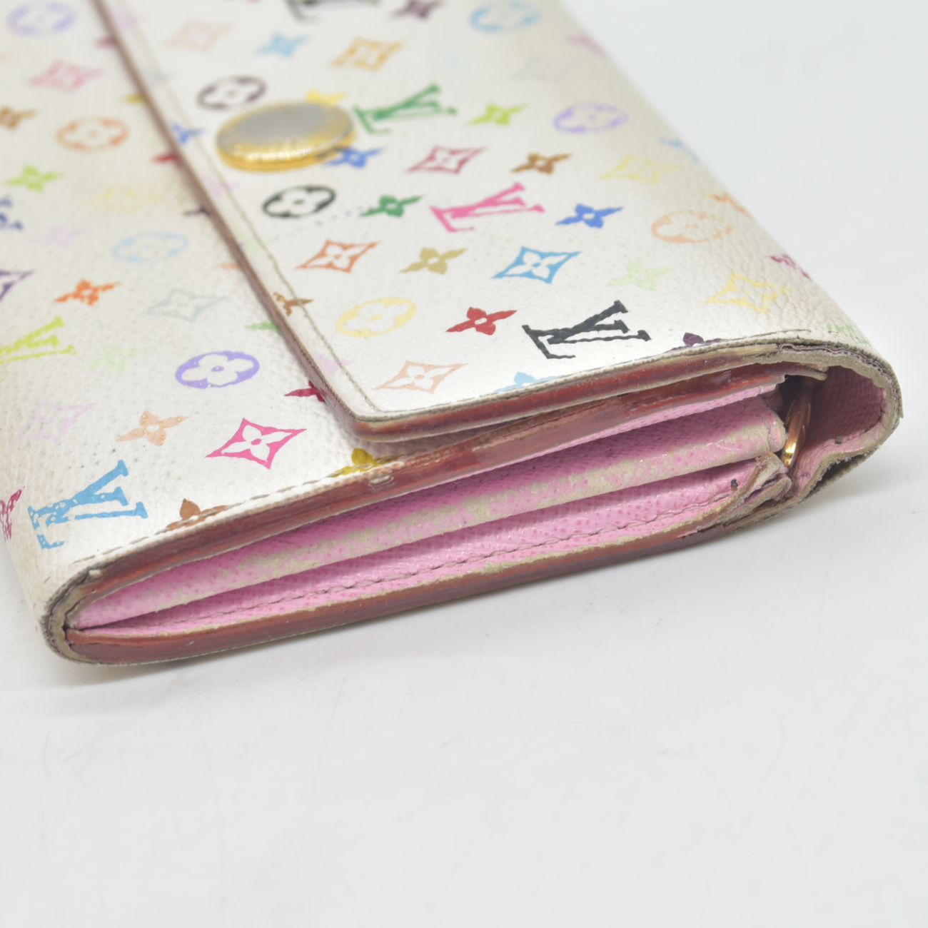 $850 2012 Louis Vuitton Monogram Multicolor Sarah Long Wallet CA2162