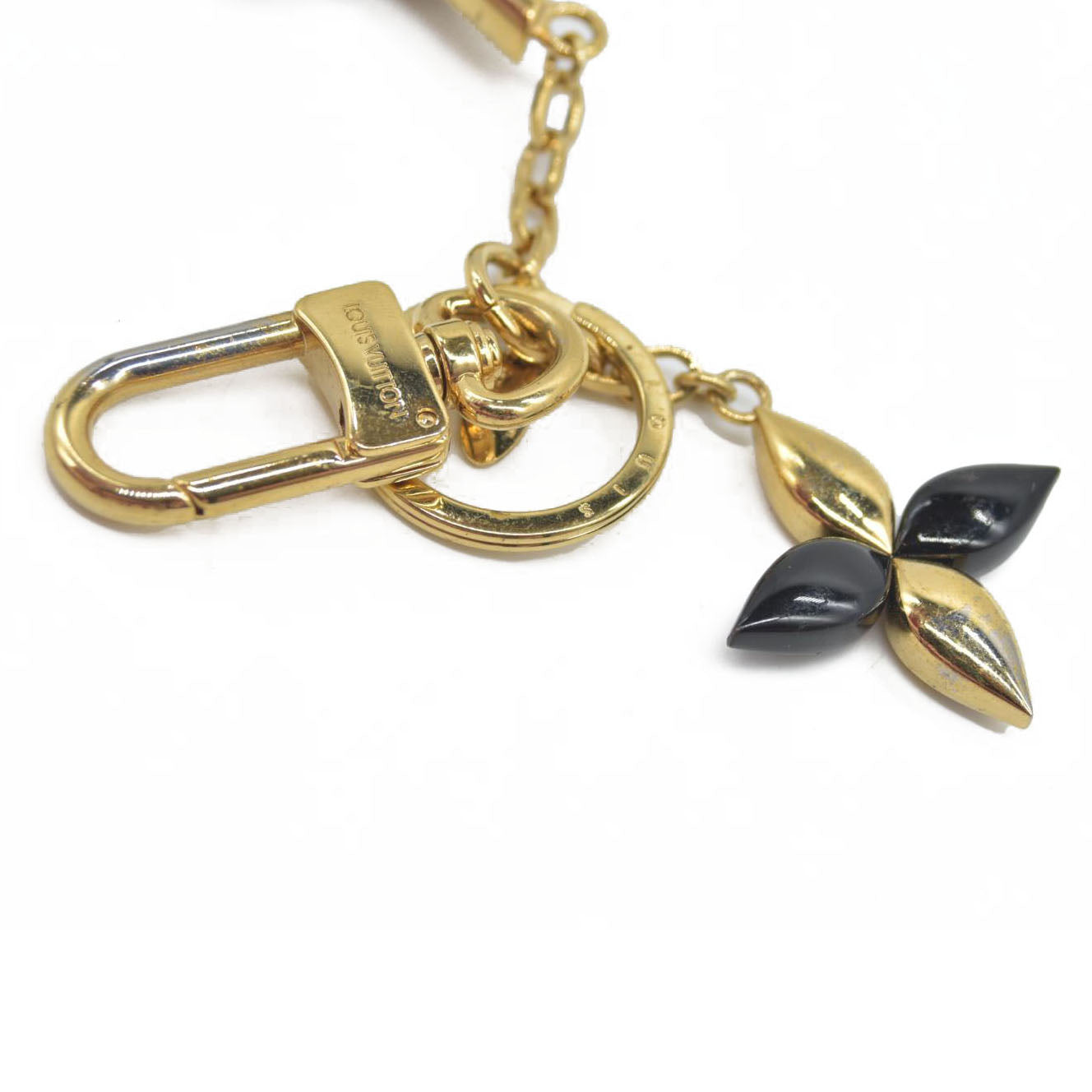 $370 Louis Vuitton LV Twist Black Resin Gold Tone Key Holder / Bag Charm AUCTION