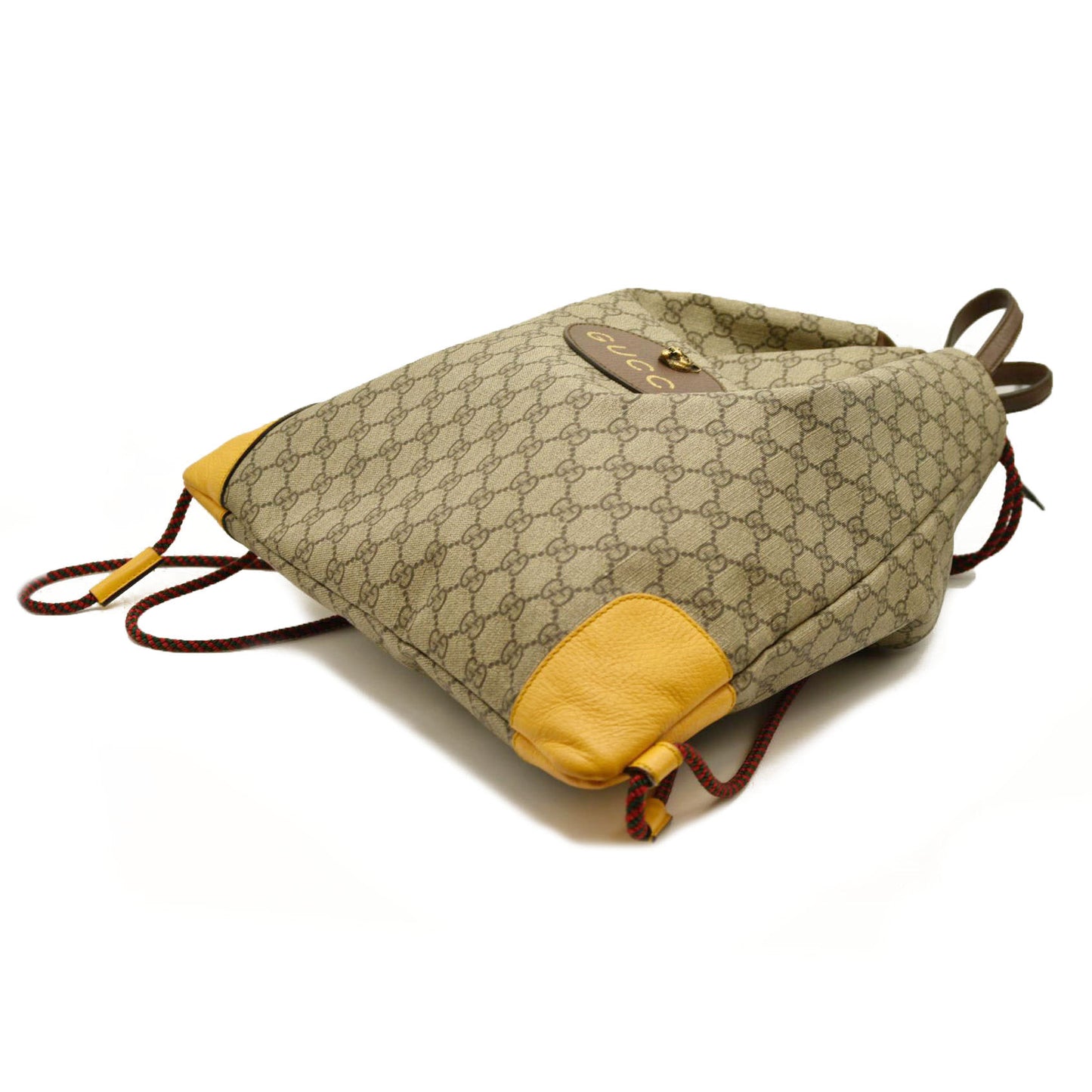 Gucci  GG Supreme Monogram Neo Vintage Drawstring Backpack Beige New Acero Crop