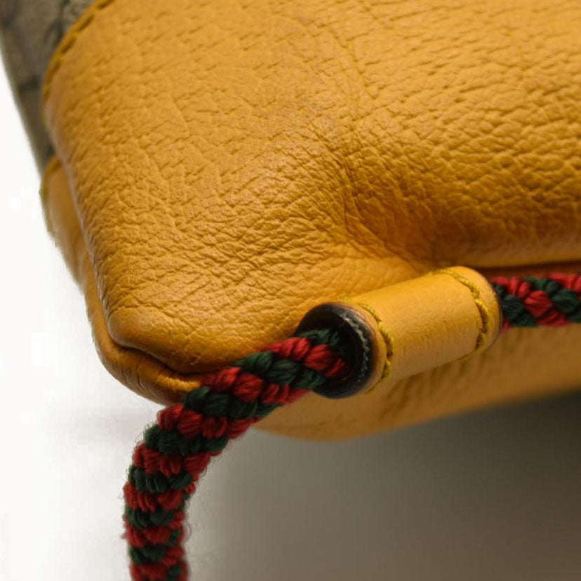 Gucci  GG Supreme Monogram Neo Vintage Drawstring Backpack Beige New Acero Crop