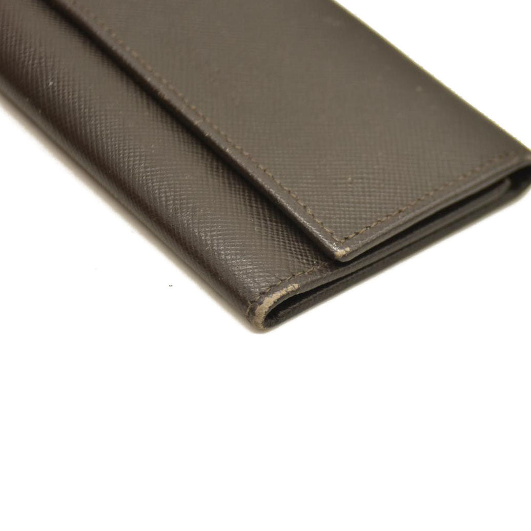 PRADA Saffiano Leather 6 Ring Key Case Brown