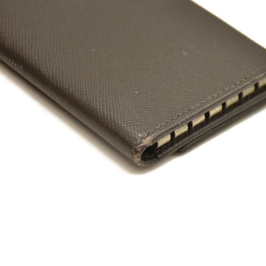 PRADA Saffiano Leather 6 Ring Key Case Brown