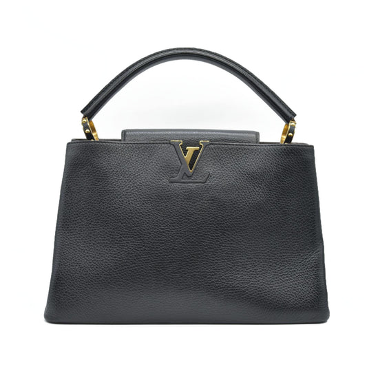 Louis Vuitton  Taurillon Capucines MM Black $7700