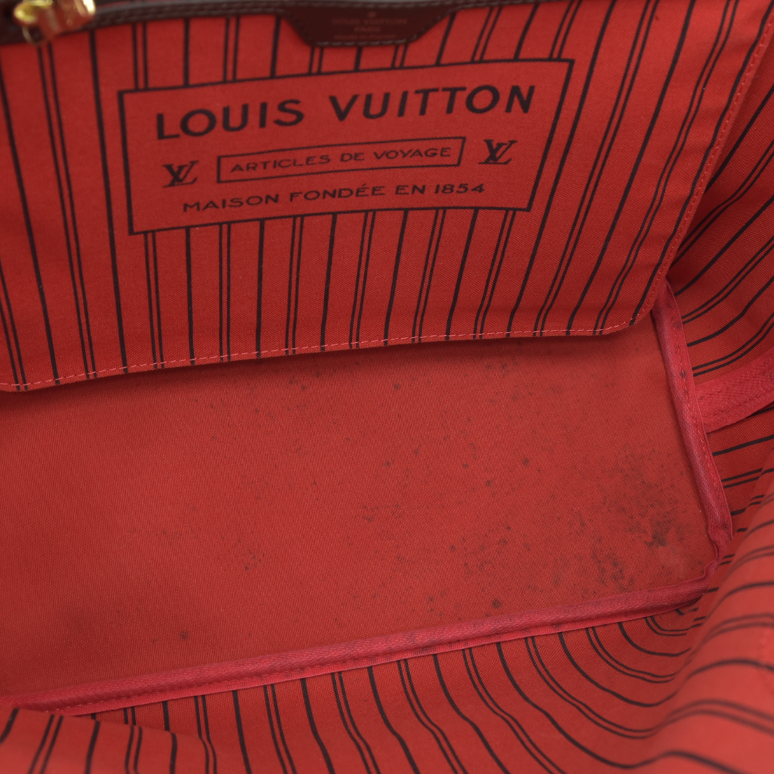 $2190 Louis Vuitton 2016 Damier Ebene Neverfull MM AR4166