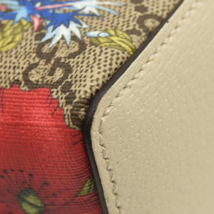 Gucci GG Supreme Monogram Flora Web GG Small Ophidia Dome Shoulder Bag White