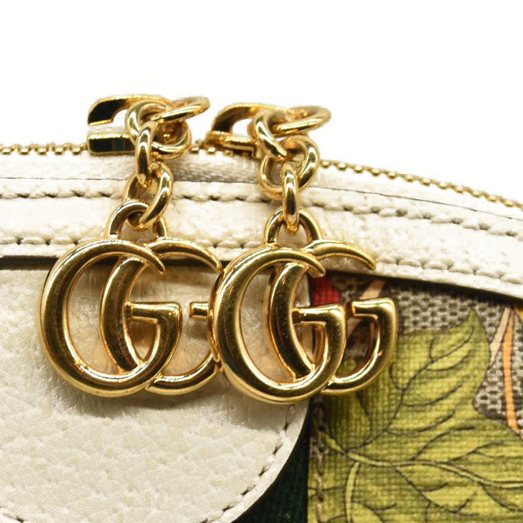 Gucci GG Supreme Monogram Flora Web GG Small Ophidia Dome Shoulder Bag White