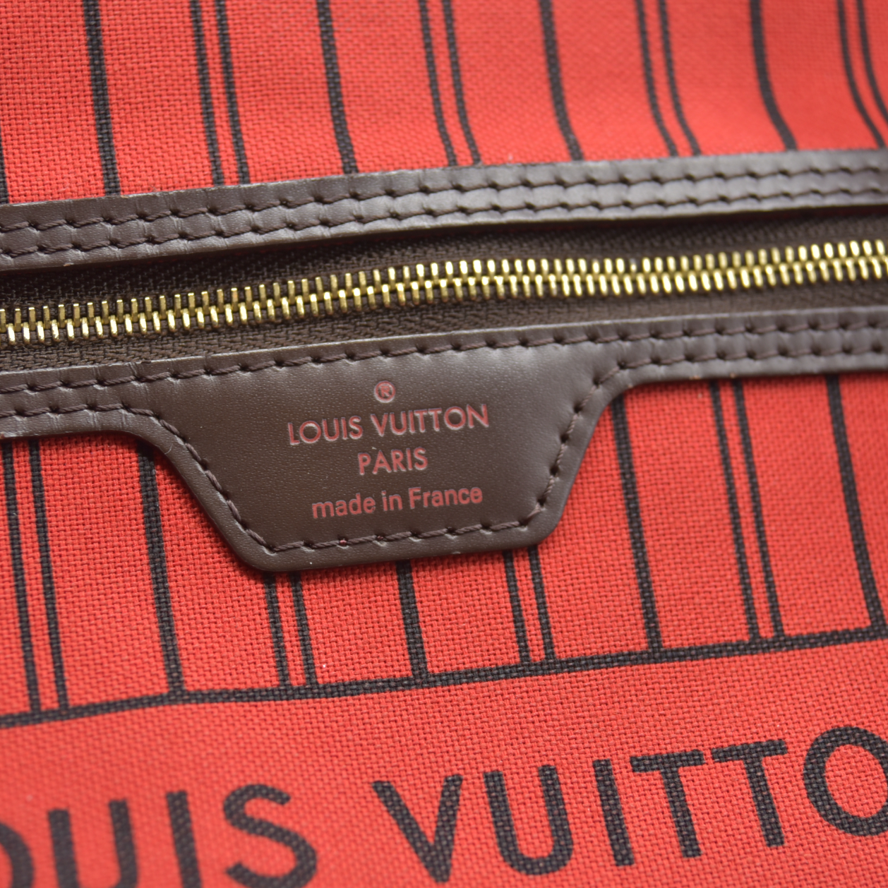 $2190 Louis Vuitton 2016 Damier Ebene Neverfull MM AR4166