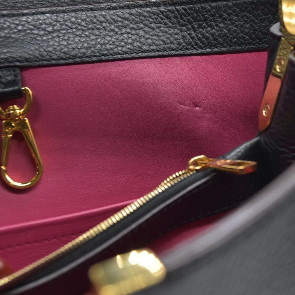 Louis Vuitton  Taurillon Capucines MM Black $7700