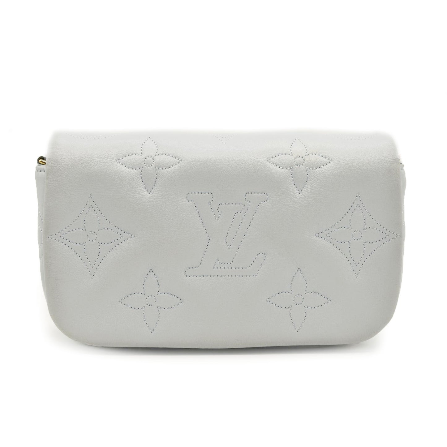 Louis Vuitton Calfskin Bubblegram Wallet On Strap Ice Blue