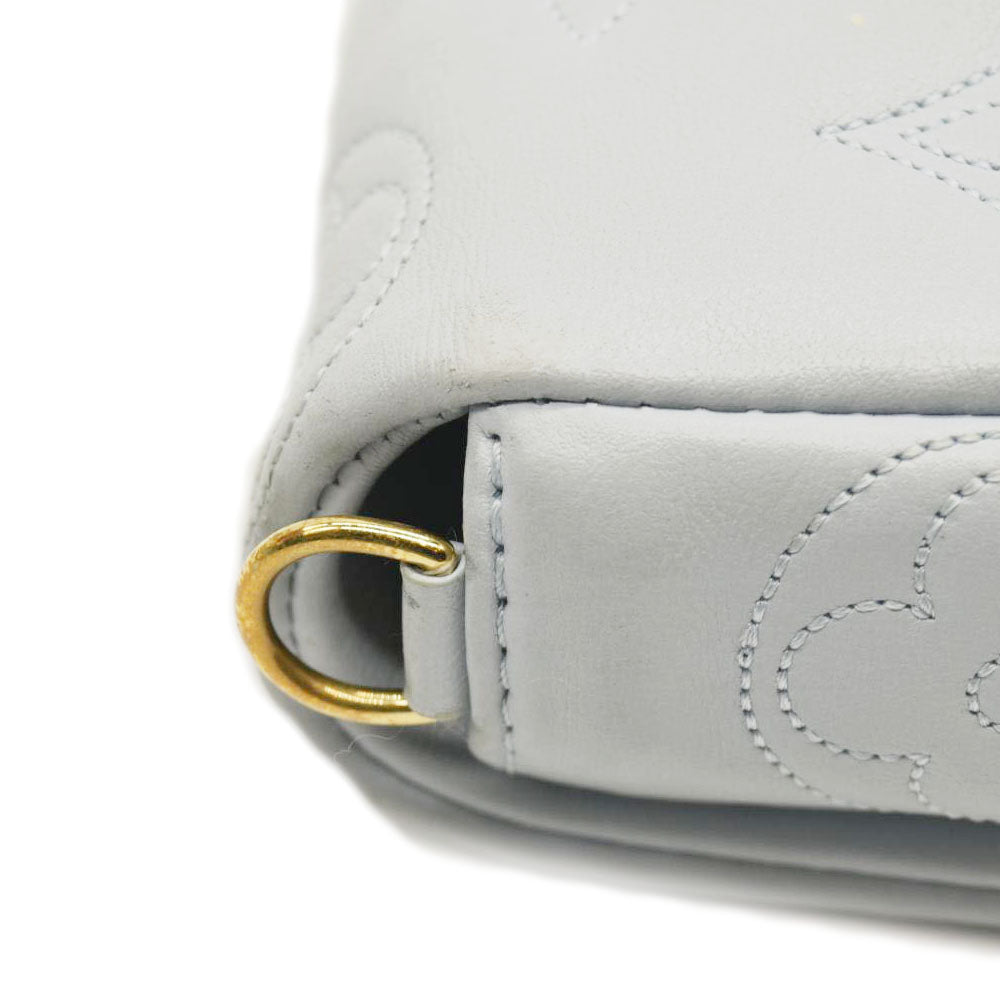 Louis Vuitton Calfskin Bubblegram Wallet On Strap Ice Blue