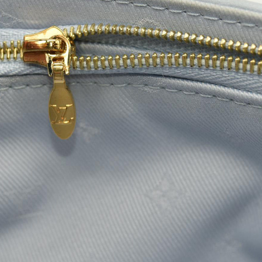 Louis Vuitton Calfskin Bubblegram Wallet On Strap Ice Blue