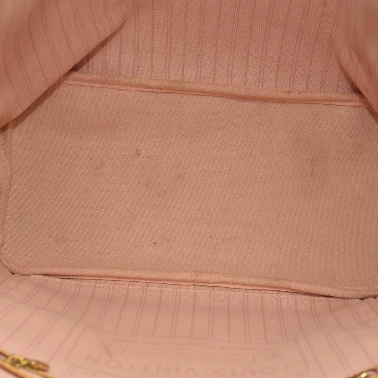 USED Louis Vuitton Damier Azur Neo Neverfull MM Rose Ballerine