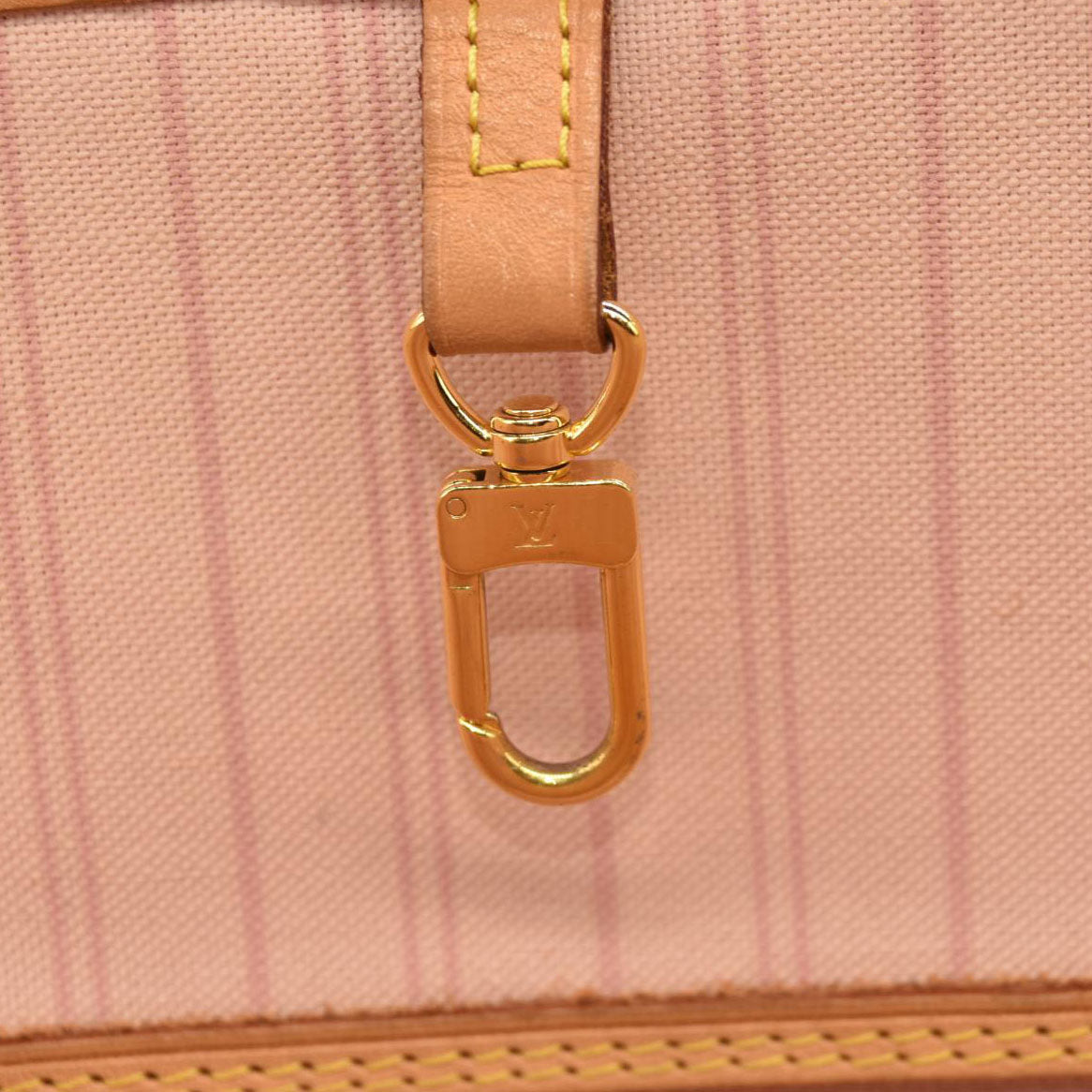 USED Louis Vuitton Damier Azur Neo Neverfull MM Rose Ballerine