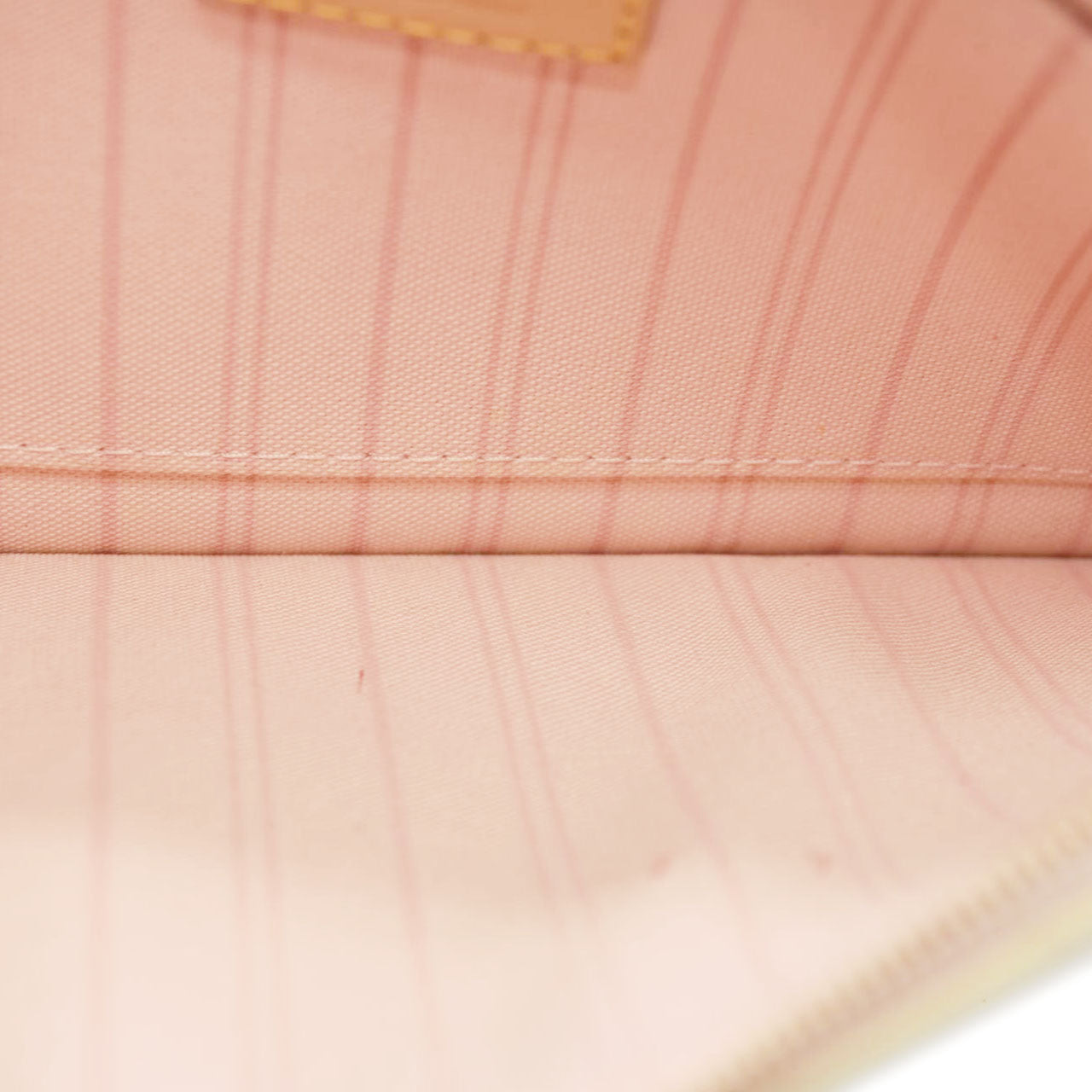 USED Louis Vuitton Damier Azur Neo Neverfull MM Rose Ballerine