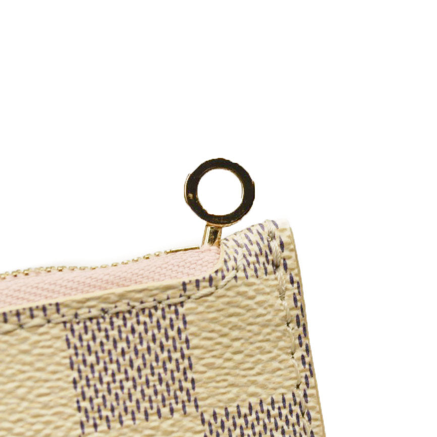 USED Louis Vuitton Damier Azur Neo Neverfull MM Rose Ballerine