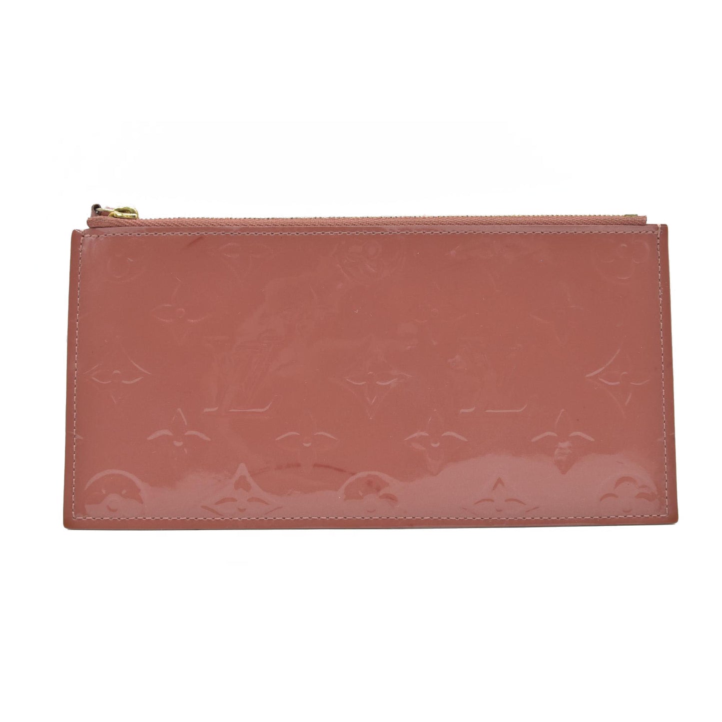 $500 Louis Vuitton Vernis Valentine Dog Pochette Felicie Chain Wallet Pink Zip Pouch