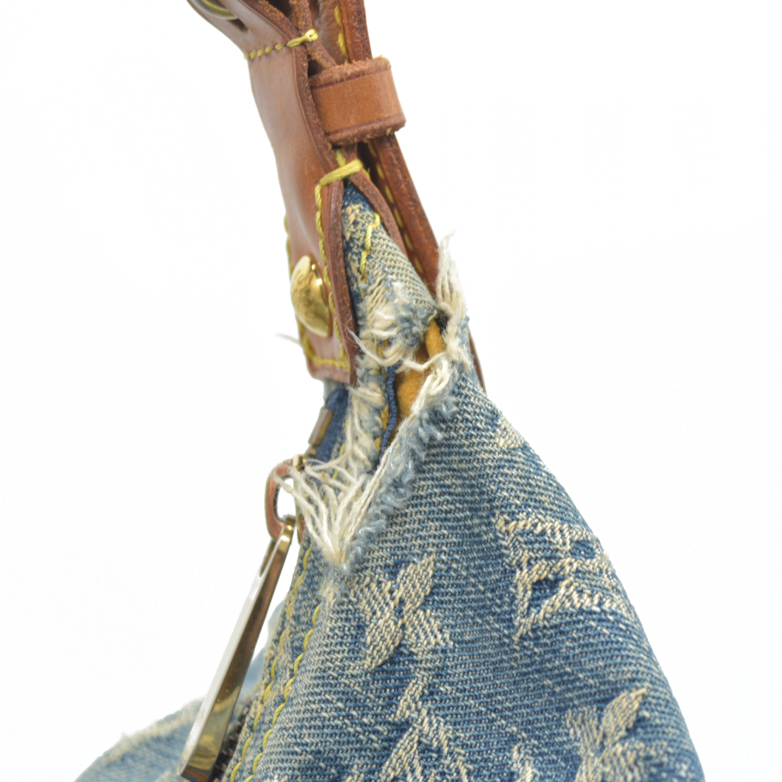 $2280 Louis Vuitton Denim Baggy GM Blue DAMAGED CONSIGNMENT 2005