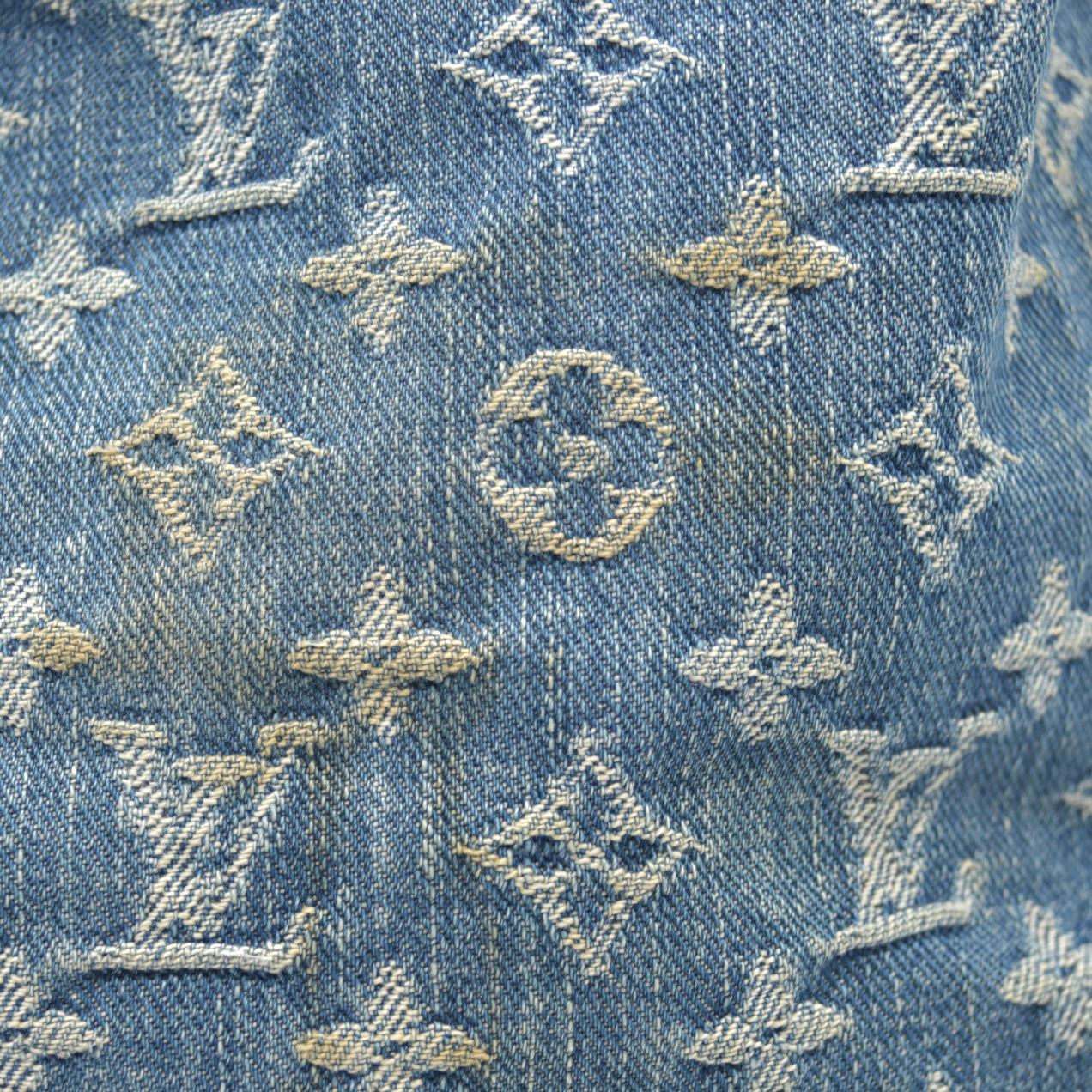 $2280 Louis Vuitton Denim Baggy GM Blue DAMAGED CONSIGNMENT 2005