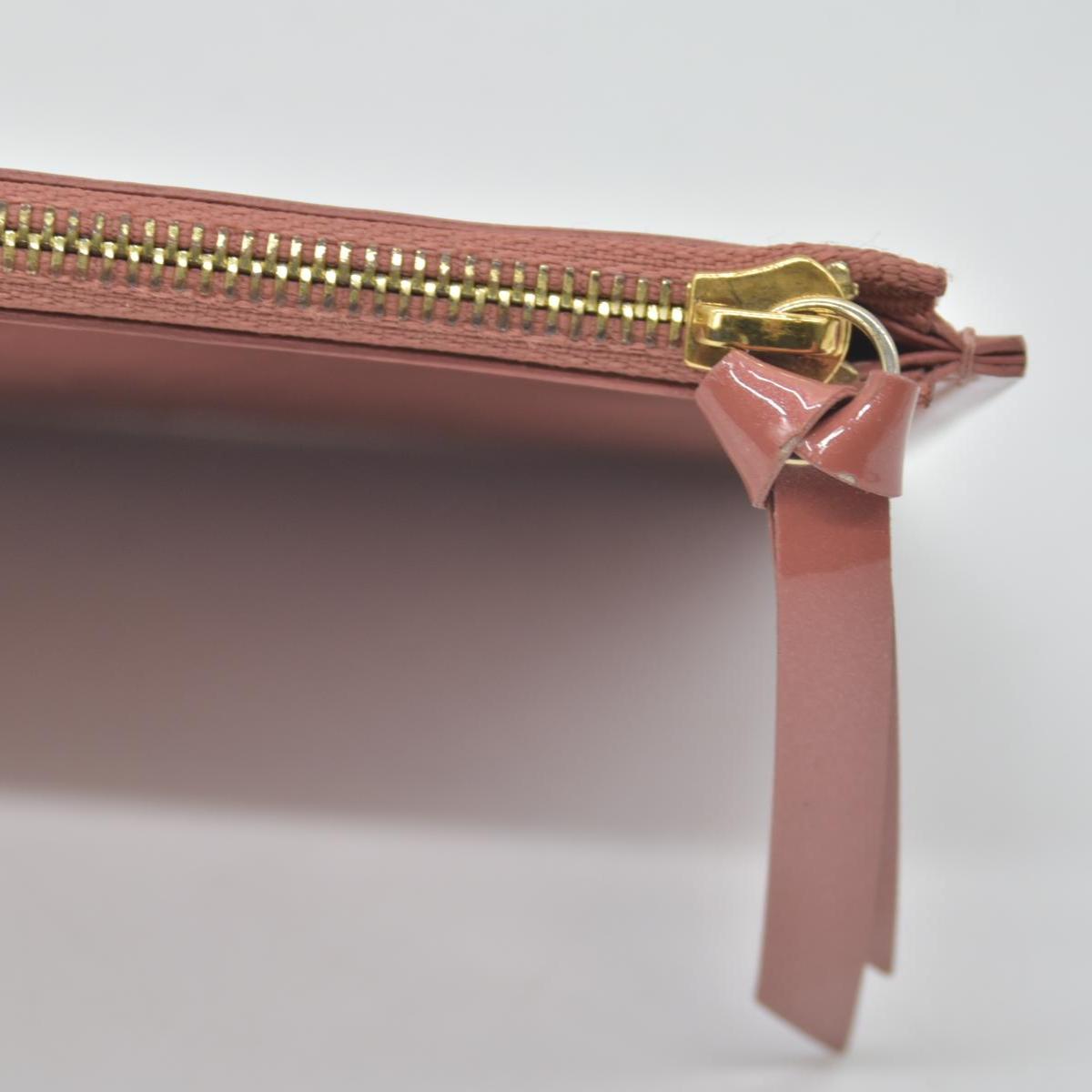$500 Louis Vuitton Vernis Valentine Dog Pochette Felicie Chain Wallet Pink Zip Pouch
