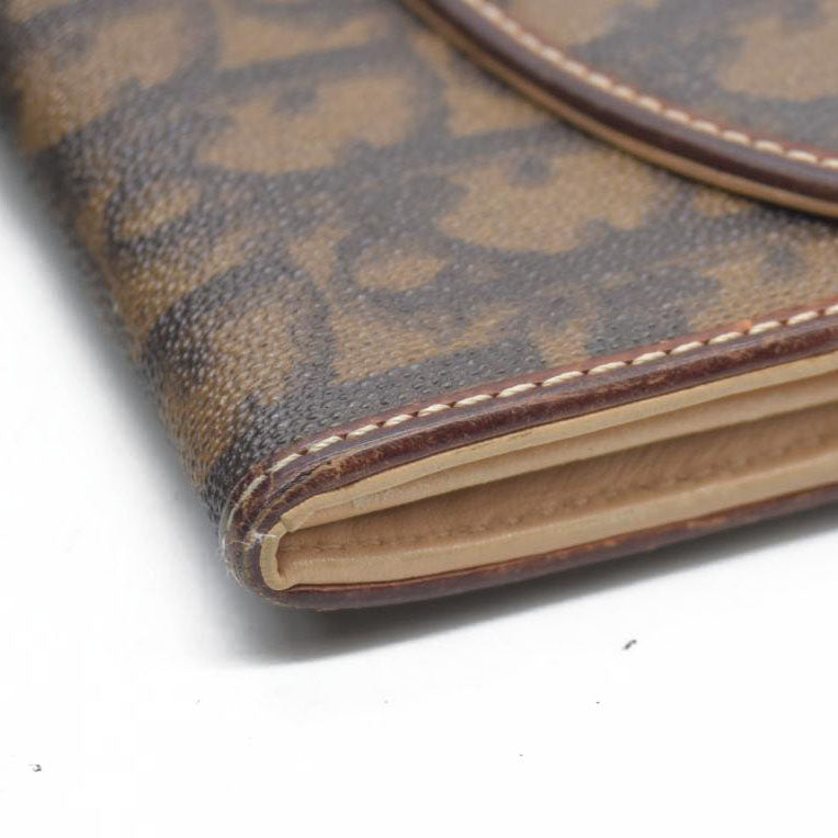 CONSIGNMENT Dior Brown Oblique Coated Canvas and Leather Romantic Continental Wallet
