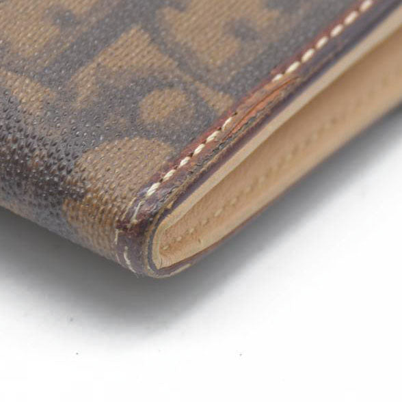 CONSIGNMENT Dior Brown Oblique Coated Canvas and Leather Romantic Continental Wallet