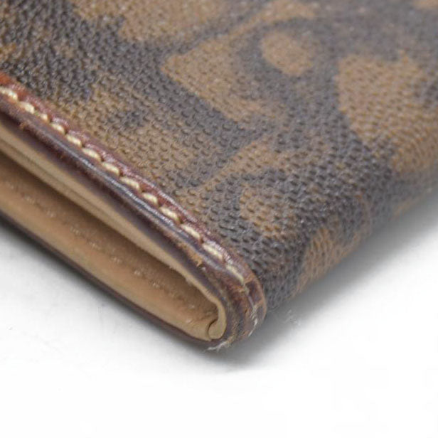 CONSIGNMENT Dior Brown Oblique Coated Canvas and Leather Romantic Continental Wallet