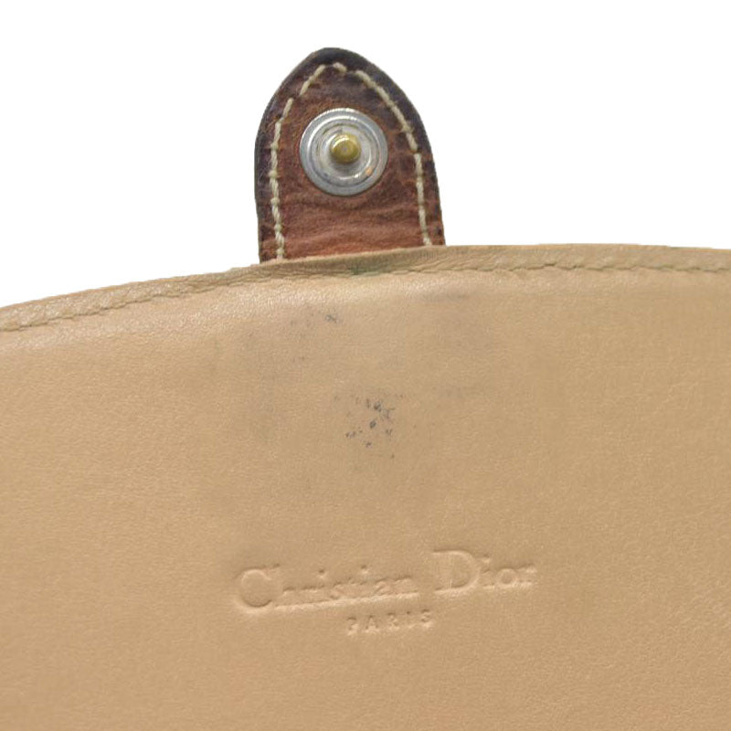 CONSIGNMENT Dior Brown Oblique Coated Canvas and Leather Romantic Continental Wallet