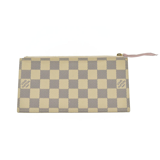 $500 Louis Vuitton Damier Azur Felicie Zipped Insert Rose Ballerine