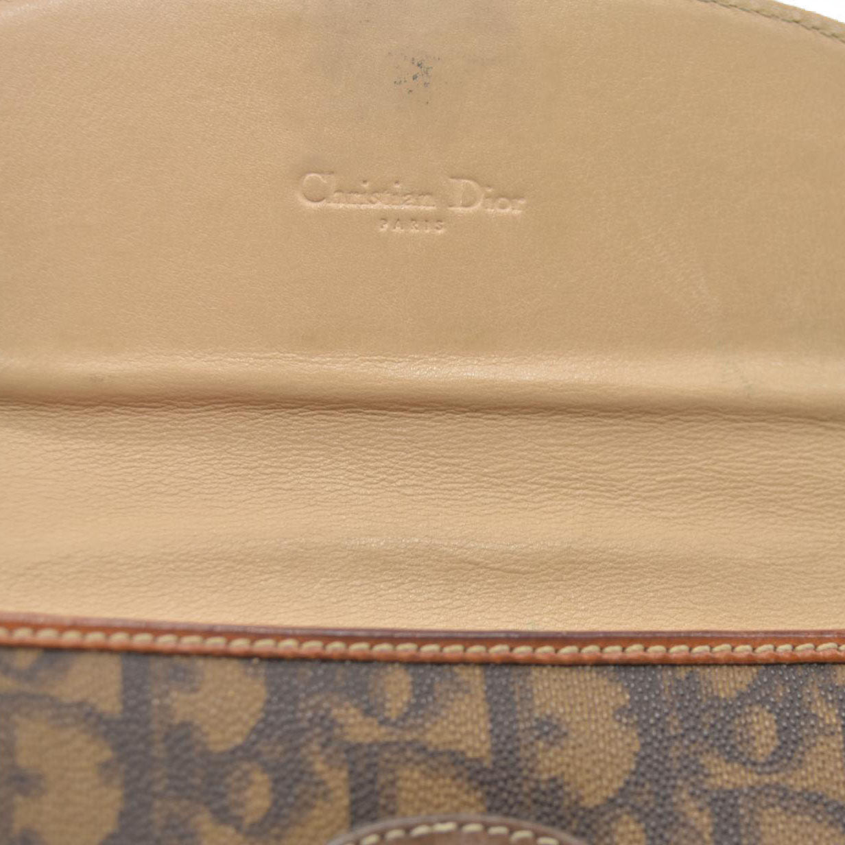 CONSIGNMENT Dior Brown Oblique Coated Canvas and Leather Romantic Continental Wallet