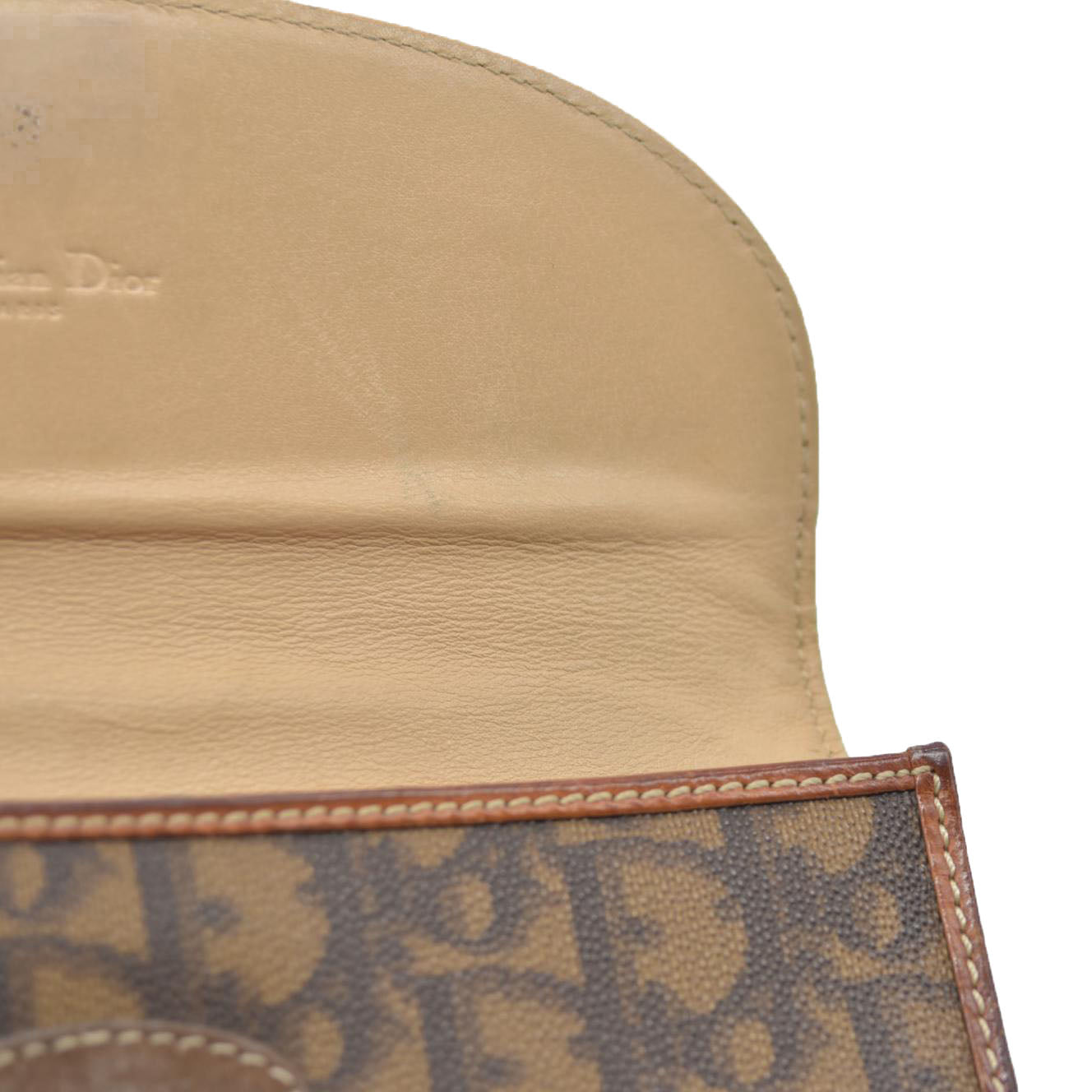 CONSIGNMENT Dior Brown Oblique Coated Canvas and Leather Romantic Continental Wallet
