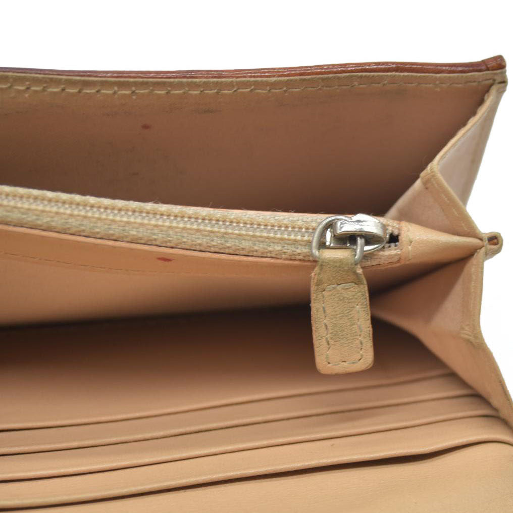 CONSIGNMENT Dior Brown Oblique Coated Canvas and Leather Romantic Continental Wallet