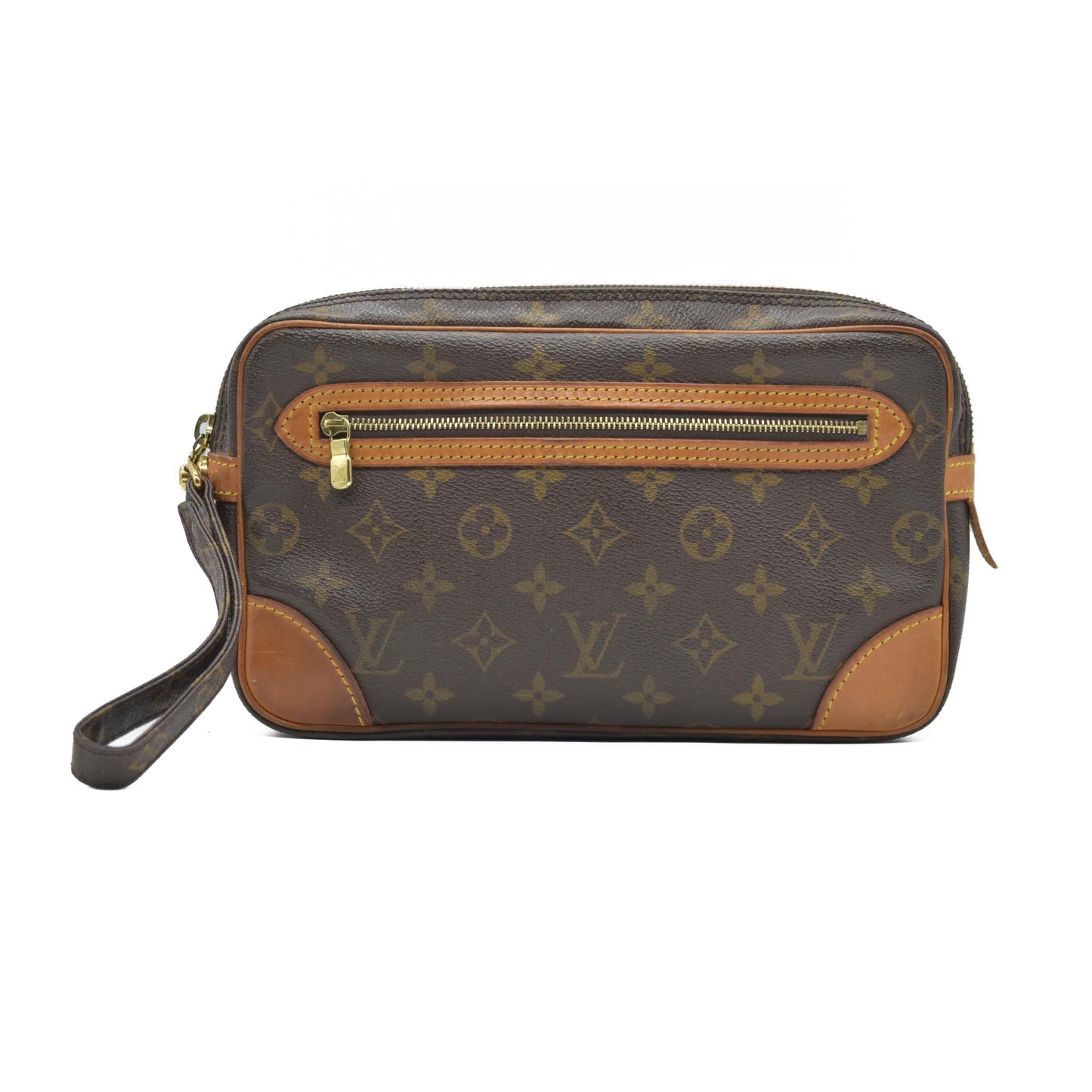 $690 LOUIS VUITTON Monogram Marly Dragonne GM Clutch Bag