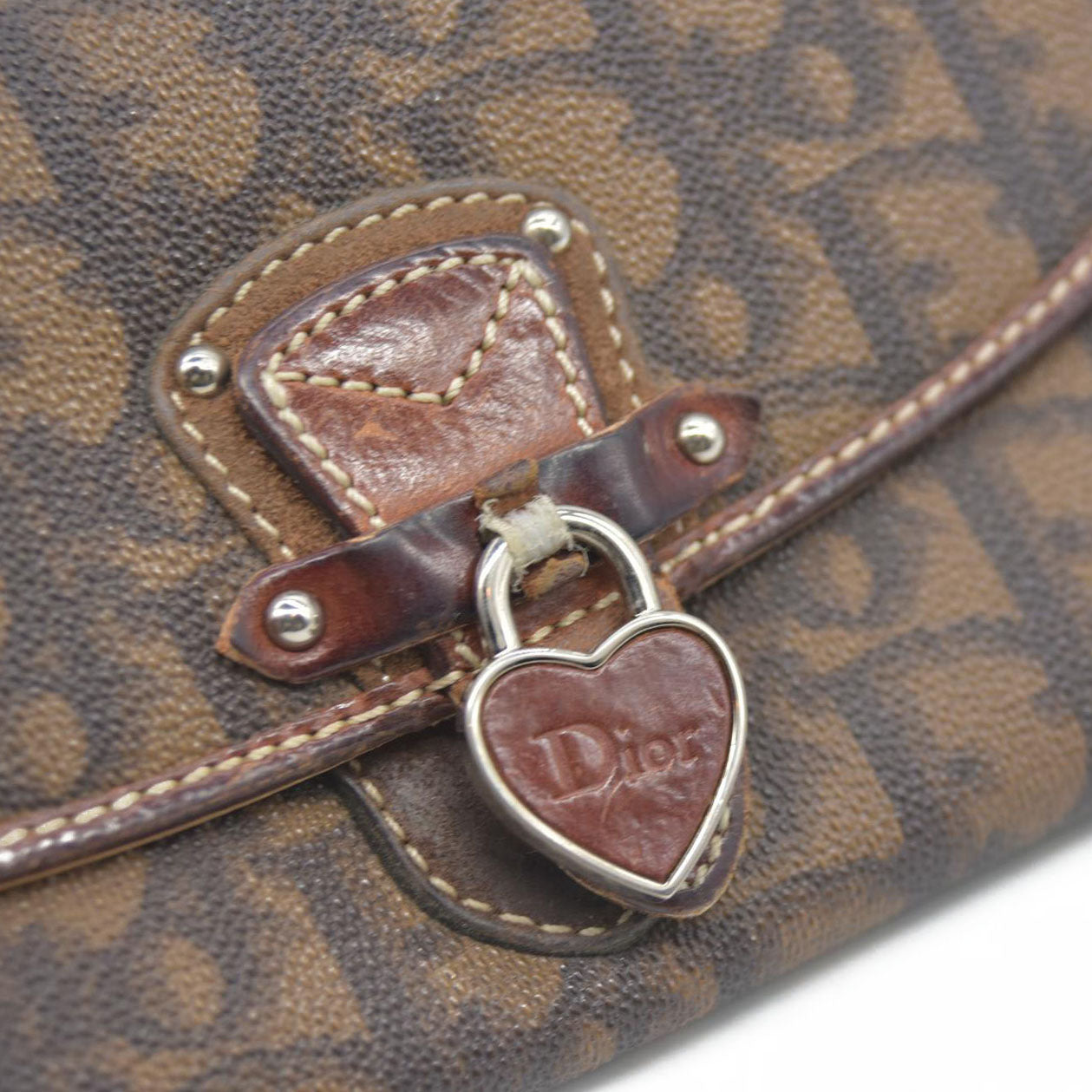 CONSIGNMENT Dior Brown Oblique Coated Canvas and Leather Romantic Continental Wallet