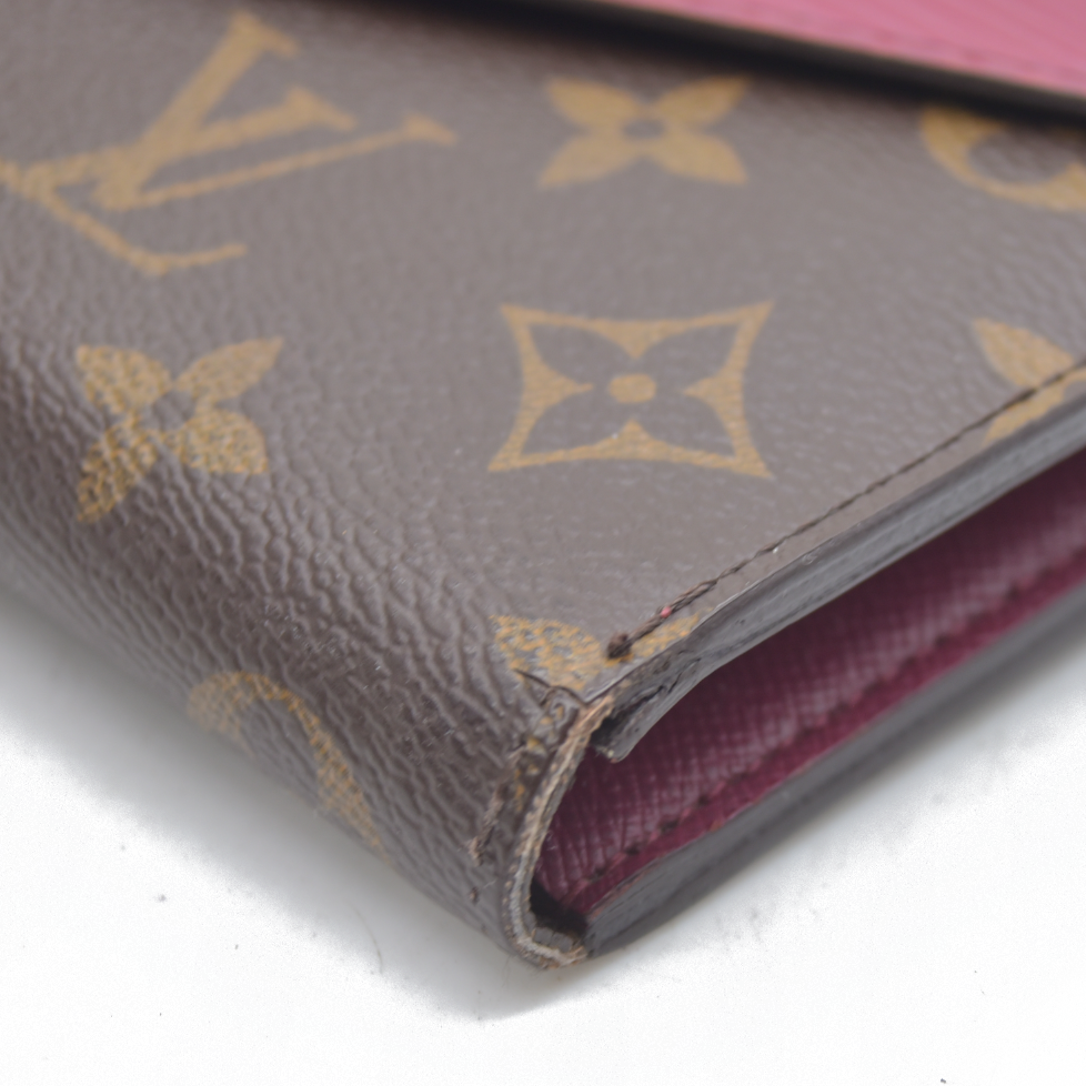 $805 Louis Vuitton Monogram Epi Marie-Lou Long Wallet Fuchsia CONSIGNMENT CA3115