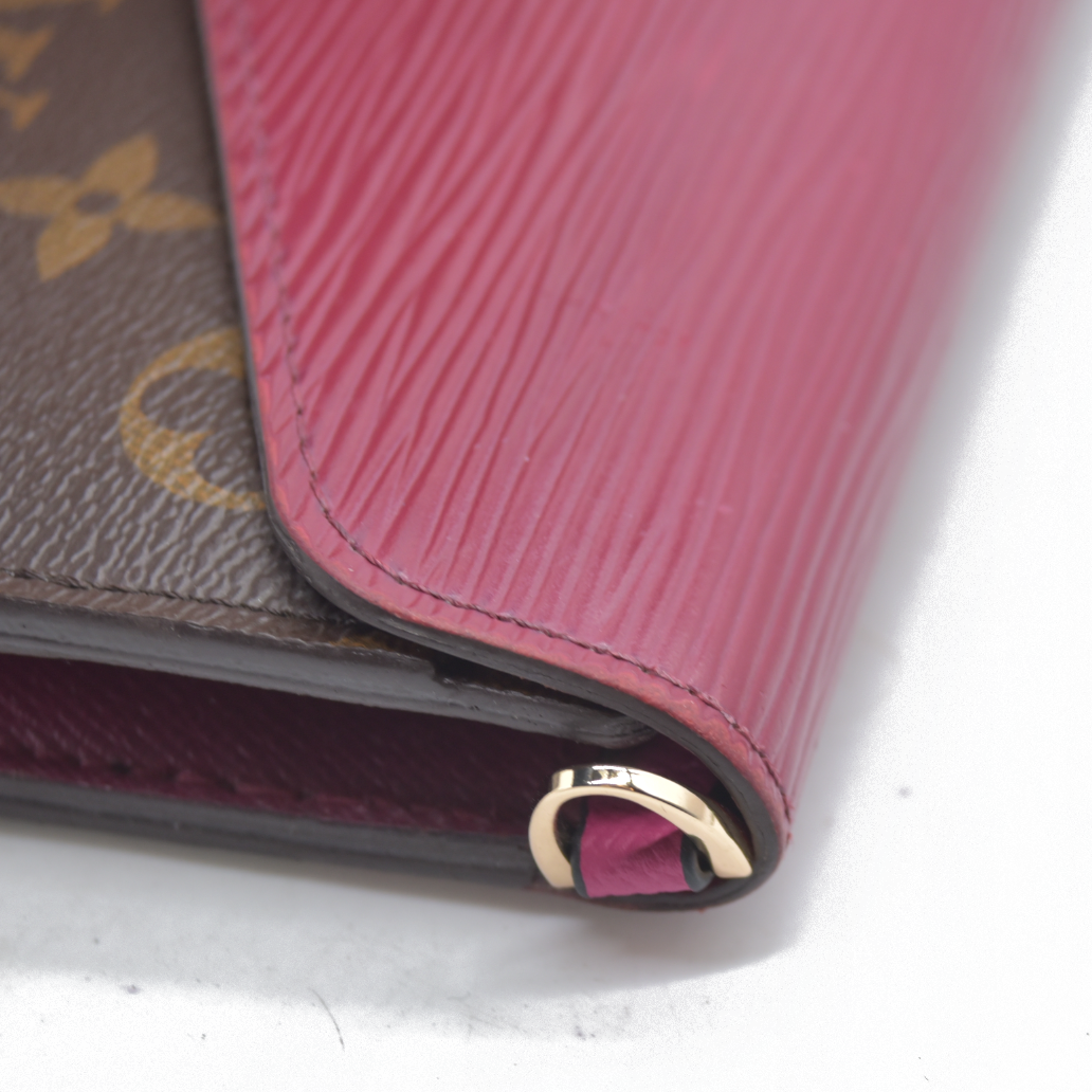 $805 Louis Vuitton Monogram Epi Marie-Lou Long Wallet Fuchsia CONSIGNMENT CA3115