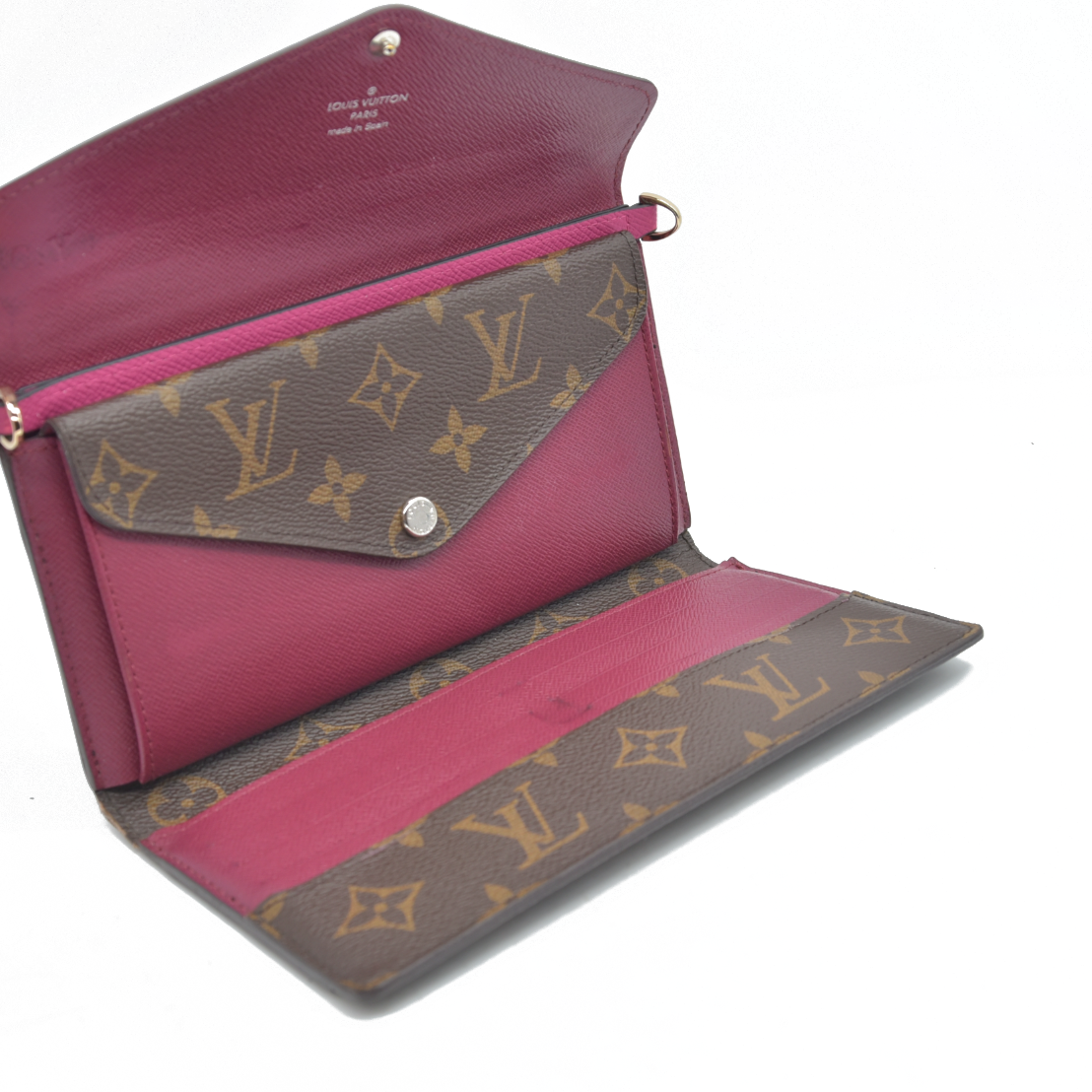 $805 Louis Vuitton Monogram Epi Marie-Lou Long Wallet Fuchsia CONSIGNMENT CA3115