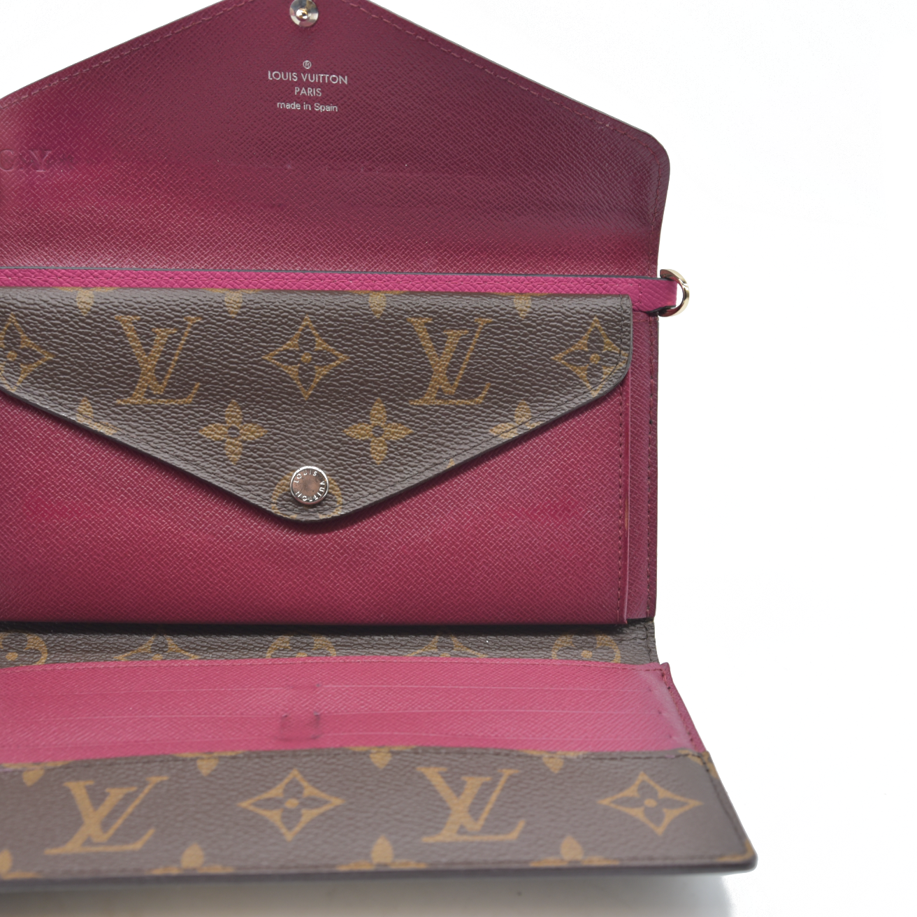 $805 Louis Vuitton Monogram Epi Marie-Lou Long Wallet Fuchsia CONSIGNMENT CA3115