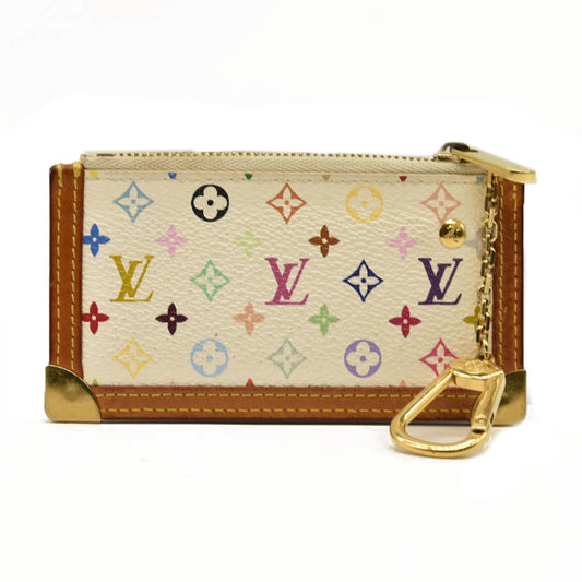 Louis Vuitton  Monogram Multicolor Key Pouch White M92655 Murakami