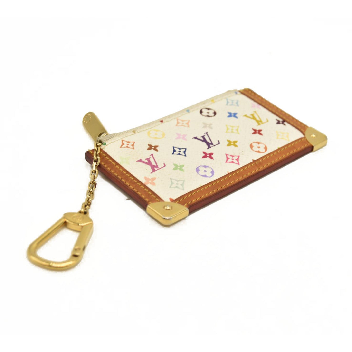 Louis Vuitton  Monogram Multicolor Key Pouch White M92655 Murakami