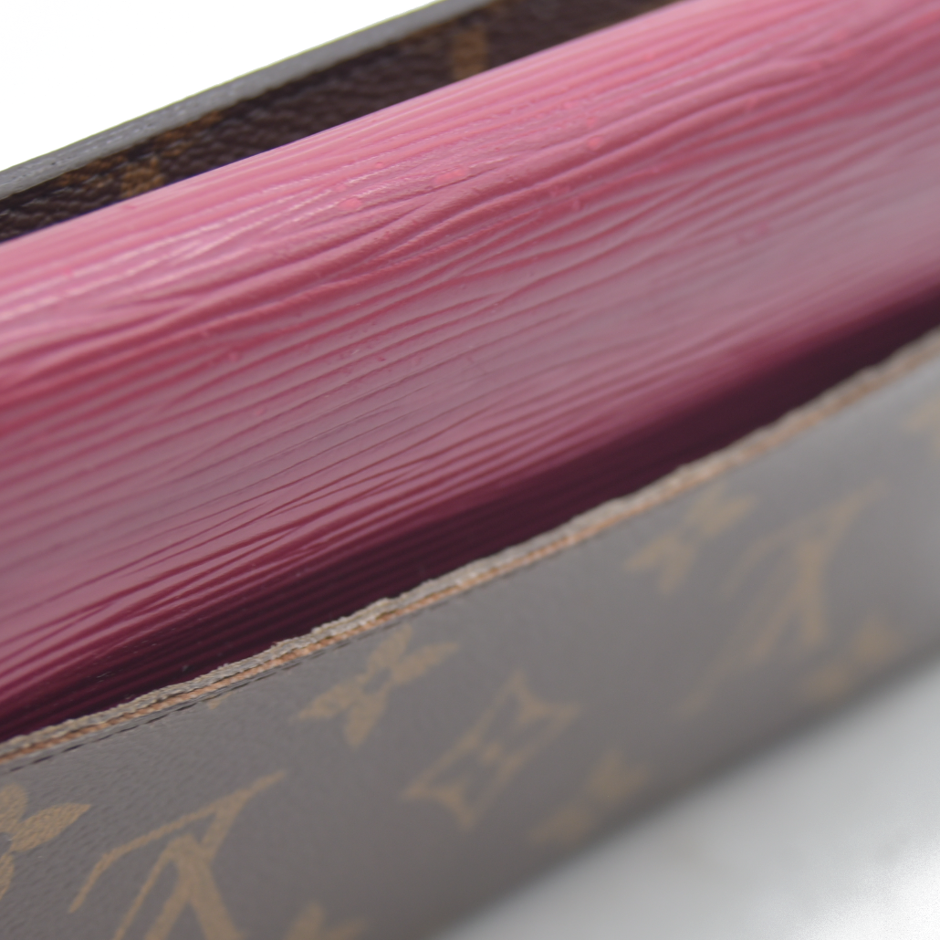 $805 Louis Vuitton Monogram Epi Marie-Lou Long Wallet Fuchsia CONSIGNMENT CA3115