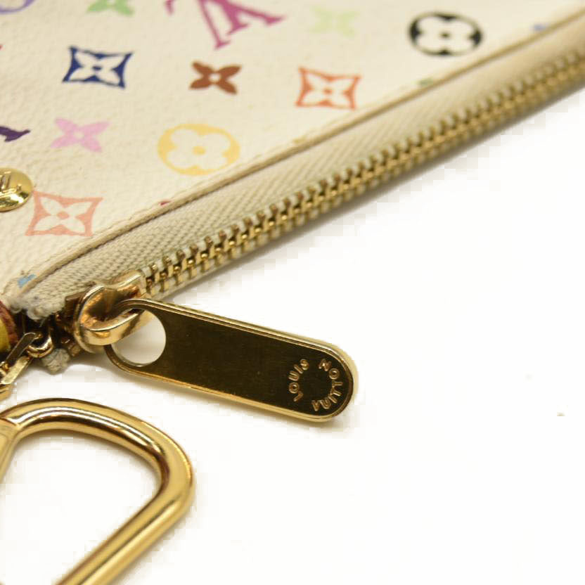 Louis Vuitton  Monogram Multicolor Key Pouch White M92655 Murakami