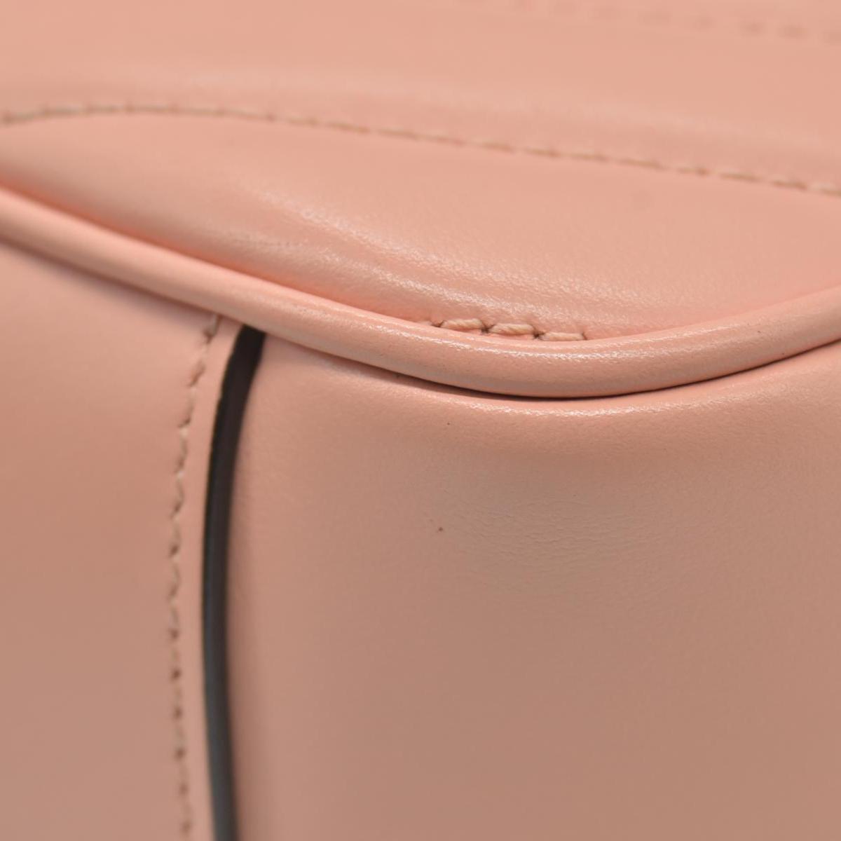 $2590 Gucci Calfskin Matelasse Small GG Marmont Shoulder Bag Perfect Pink