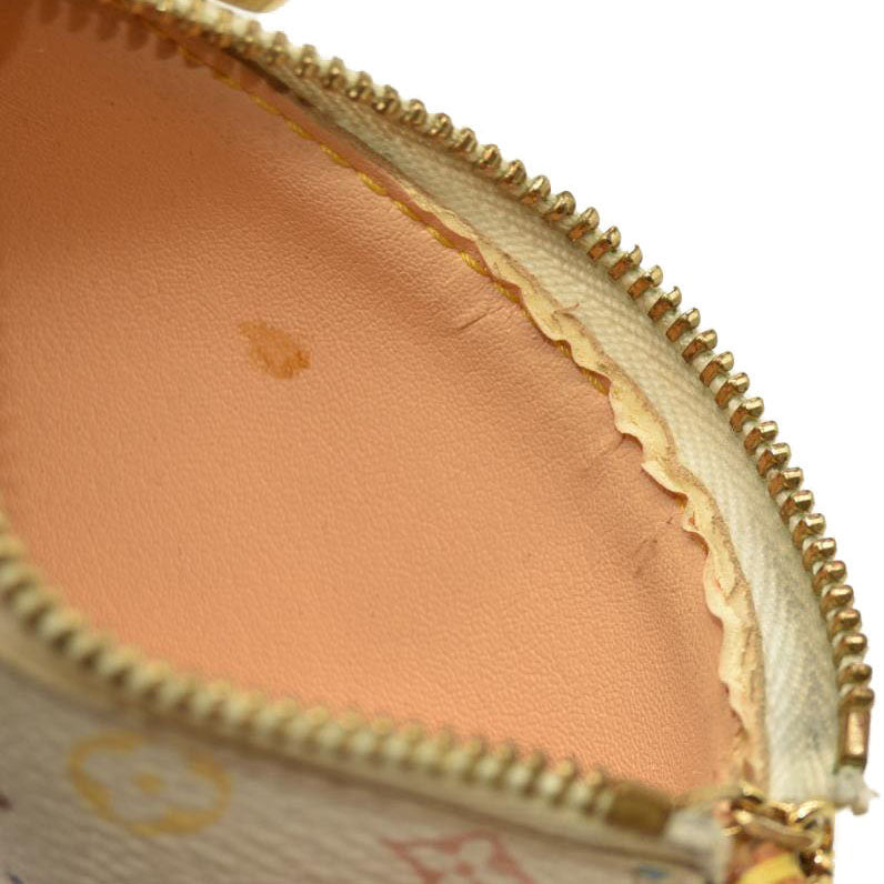 Louis Vuitton  Monogram Multicolor Key Pouch White M92655 Murakami
