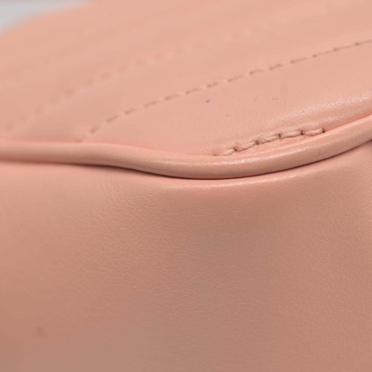 $2590 Gucci Calfskin Matelasse Small GG Marmont Shoulder Bag Perfect Pink