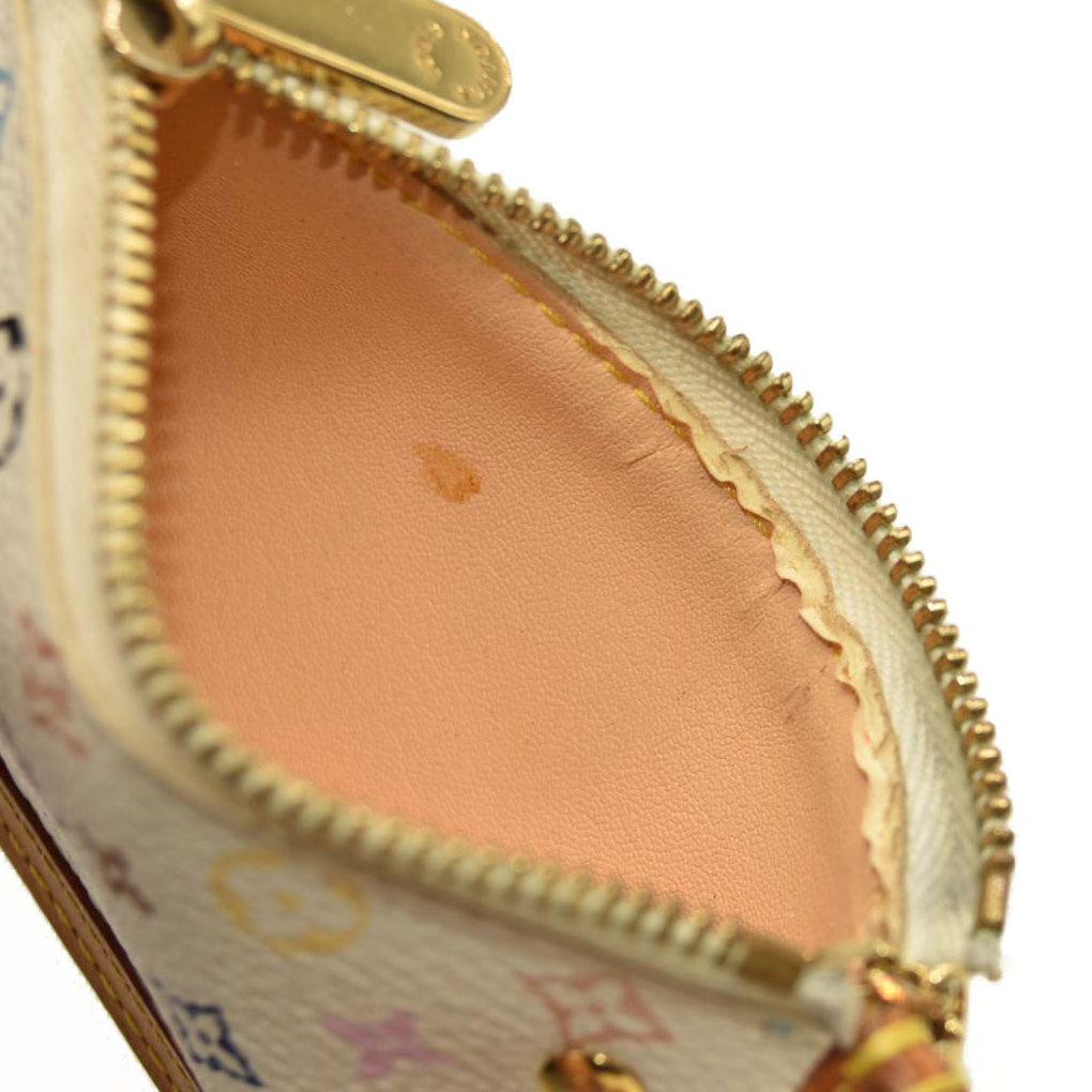 Louis Vuitton  Monogram Multicolor Key Pouch White M92655 Murakami