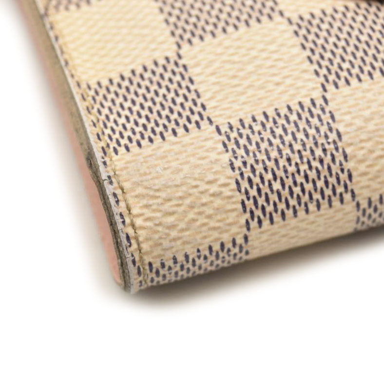 LOUIS VUITTON Damier Azur Victorine Wallet Rose Ballerine  6Y0829